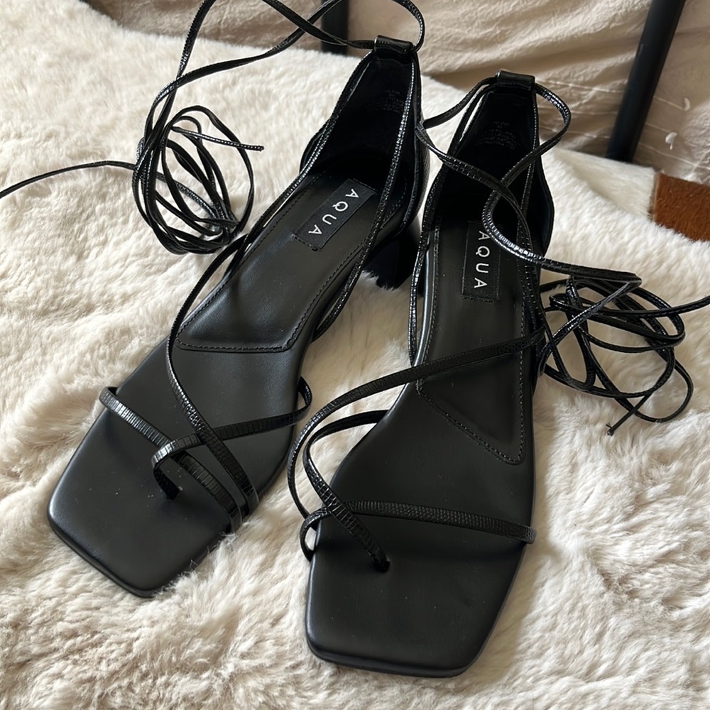 NEW strappy AQUA heels
